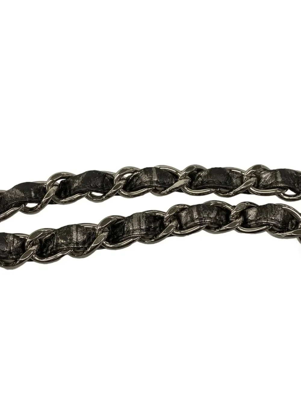 Chanel Tote Melrose Cabas Black Silver Chain